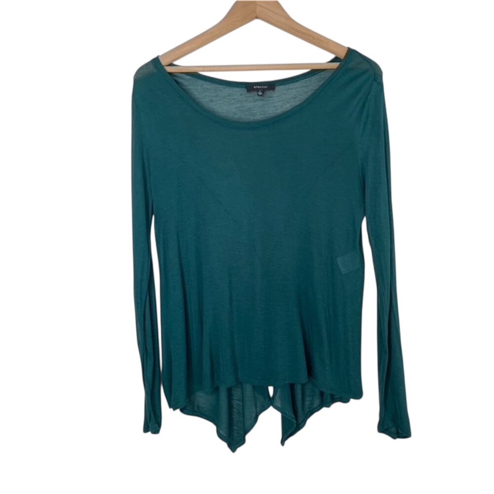 Aritzia Babaton Top long sleeve draped back Forest Green XS Business casual